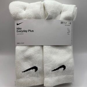 Nike Everyday Cushion Crew Socks White 6 Pack Mens Size 8-12
